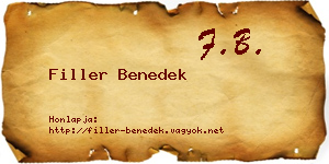 Filler Benedek névjegykártya