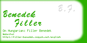 benedek filler business card